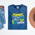 Cute Happy Last Day Of 1st Grade Shirt Kids Graduation Mineral Wash Tshirts Mineral Navy