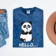 Cute Introvert Vibes – Panda Hello & Goodbye Mineral Wash Tshirts Mineral Navy