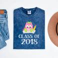 Cute Pink School Owl Class Of 2018 Graduation Mineral Wash Tshirts Mineral Navy