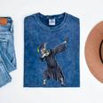 Dabbing Graduate Zebra Team Mascot Graduation Senior Shirt Mineral Wash Tshirts Mineral Navy