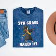 Dabbing Graduation Class Of 2025 Girls 5th Grade Nailed It Mineral Wash Tshirts Mineral Navy