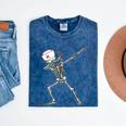 Dabbing Skeleton Nurse Halloween Graduation Mineral Wash Tshirts Mineral Navy