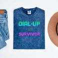 Dial Up Survivor Retro Modem Nostalgia Tech Top Mineral Wash Tshirts Mineral Navy