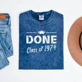 Done Class Of 1974 50th Reunion Graduation Classmate College Mineral Wash Tshirts Mineral Navy