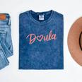 Doula Shirt Tee Heart Midwife Childbirth Graduation Mineral Wash Tshirts Mineral Navy