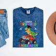 I Easily Crushed Kindergarten Graduation 2022 Truck Dinosaur Mineral Wash Tshirts Mineral Navy