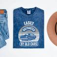 Easily Distracted By Old Cars Graphic Nostalgia Mineral Wash Tshirts Mineral Navy