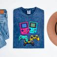Eighties Console Controller Gaming Player Gadget Nostalgia Mineral Wash Tshirts Mineral Navy