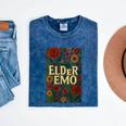 Elder Emo Floral Gothic Vintage Nostalgia Mineral Wash Tshirts Mineral Navy