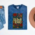 Elder Emo Floral Gothic Vintage Nostalgia Premium Tri-Blend Mineral Wash Tshirts Mineral Navy
