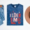 Elder Emo Retro Punk Typography Nostalgia Mineral Wash Tshirts Mineral Navy