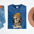 Elder Emo Skeleton Beanie Nostalgia Scene Aesthetic Mineral Wash Tshirts Mineral Navy