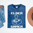Elder Gamer Retro Video Game Nostalgia Old Gamer Mineral Wash Tshirts Mineral Navy
