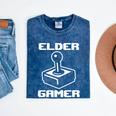 Elder Gamer Retro Video Game Nostalgia Old Gamer Premium Tri-Blend Mineral Wash Tshirts Mineral Navy