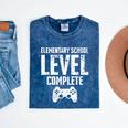 Elementary School Level Complete Gamer Graduate Graduation Mineral Wash Tshirts Mineral Navy