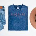 Esquire Est 2025 Women Attorney Lawyer Law School Graduation Mineral Wash Tshirts Mineral Navy
