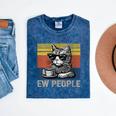 Ew People Introvert Cat Lover Crazy Vintage Cat Lady Mineral Wash Tshirts Mineral Navy