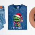 Ew People Meowy Cat Christmas Introvert Men Women Mineral Wash Tshirts Mineral Navy