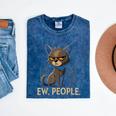 Ew People Moody Cat Sarcastic Introvert Artwork Mineral Wash Tshirts Mineral Navy