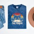 Ew People Retro Cat Vintage Anti Social Introvert Mineral Wash Tshirts Mineral Navy