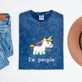Ew People Unicorn Lover Introvert Rainbow Unicorn Mineral Wash Tshirts Mineral Navy