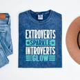 Extroverts Sparkle Introverts Glow Introvert Mineral Wash Tshirts Mineral Navy