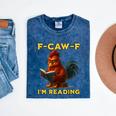 F-CAW-F I'm Reading Chicken Book Lover Introvert Meme Mineral Wash Tshirts Mineral Navy