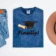 Finally I'm Graduate Graduation Mineral Wash Tshirts Mineral Navy