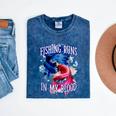 Fishing Runs In My Blood Introvert Hobby Antisocial Mineral Wash Tshirts Mineral Navy