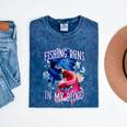 Fishing Runs In My Blood Introvert Hobby Antisocial Mineral Wash Tshirts Mineral Navy