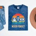 Never Forget Retro 80s 90s Floppy VHS Cassette Nostalgia Mineral Wash Tshirts Mineral Navy