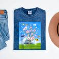 Frutiger Aero Aesthetic Tech Cherry Blossom Fishes Bubbles Mineral Wash Tshirts Mineral Navy
