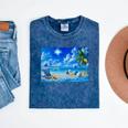 Frutiger Aero Beach Y2k Aesthetic Palm Tree Sand Ocean Premium Mineral Wash Tshirts Mineral Navy