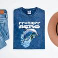 Frutiger Aero Splashy Dolphin Y2k Aesthetic Graphic Premium Mineral Wash Tshirts Mineral Navy