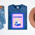 Fun Cute Introvert Cat Character With Wine Mineral Wash Tshirts Mineral Navy