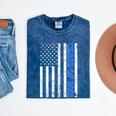 Funny Class Of 2021 American Flag Senior Graduation Mineral Wash Tshirts Mineral Navy