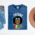Future HBCU Grad Girl Graduation Historically College Mineral Wash Tshirts Mineral Navy
