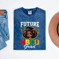 Future HBCU Grad Girl HBCU Toddler Kids Graduation Mineral Wash Tshirts Mineral Navy
