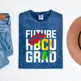 Future HBCU Graduate Afro Girls College Graduation Mineral Wash Tshirts Mineral Navy