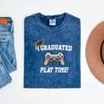 Gamers Graduation I Graduated Play Time Gamer Mineral Wash Tshirts Mineral Navy