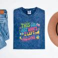This Girl Just Wants To Be Left Alone Retro Nostalgia Mineral Wash Tshirts Mineral Navy