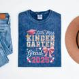 Girls Little Miss Kindergarten Grad 2025 Coquette Graduation Mineral Wash Tshirts Mineral Navy