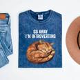 Go Away I'm Introverting Cat Introvert Men Women Girls Kids Mineral Wash Tshirts Mineral Navy