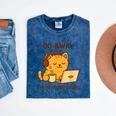 Go Away I'm Introverting Cozy Cat With Laptop And Coffee Mineral Wash Tshirts Mineral Navy Go Away I'm Introverting Cozy Cat With Laptop And Coffee Mineral Wash Tshirts Mineral Navy