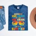 Goodbye 2nd Grade Graduation To 3rd Grade Hello Summer Kids Mineral Wash Tshirts Mineral Navy