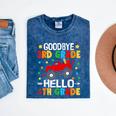 Goodbye 3rd Grade Hello 4th Grade Graduation 2024 Mineral Wash Tshirts Mineral Navy