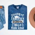 Goodbye Elementary School Graduation Hello Middle School Mineral Wash Tshirts Mineral Navy