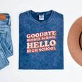 Goodbye Middle School Hello High School 8th Grade Graduation Mineral Wash Tshirts Mineral Navy