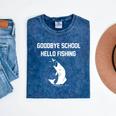 Goodbye School Hello Fishing Graduation T-Shirt Mineral Wash Tshirts Mineral Navy