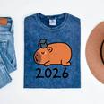 Grad Class Of 2026 Capybara Graduation Graduated Kids Mineral Wash Tshirts Mineral Navy